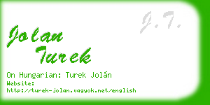 jolan turek business card